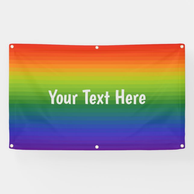 Personalized 2023 Pride - Rainbow Gradient Striped Banner (Horizontal)