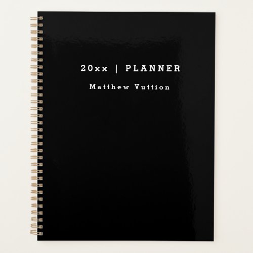 Personalized 2024 Black Weekly Monthly  Planner