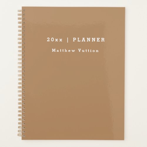 Personalized 2024 Brown Weekly Monthly  Planner