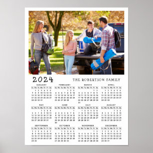 Personalized 2024 Family Photo Calendar Poster