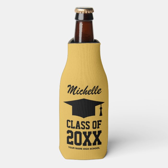 Personalized 2024 graduation party bottle cooler (Bottle Front)