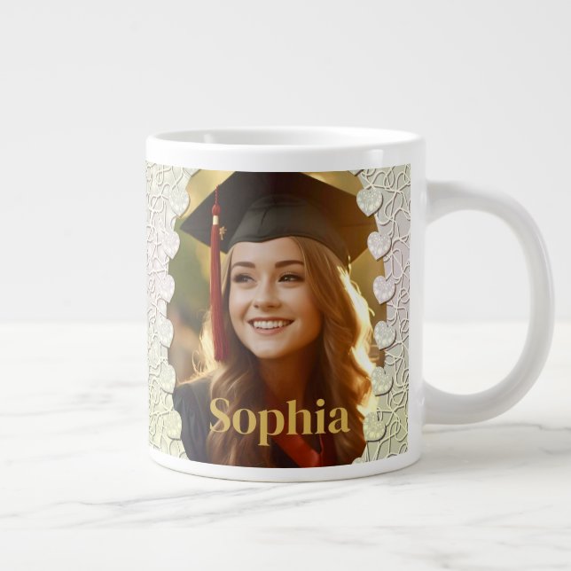 Personalized 2024 Graduation Photos Student Gifts Giant Coffee Mug (Right)