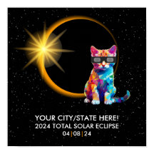 Personalized 2024 Solar Eclipse Souvenir Funny Cat