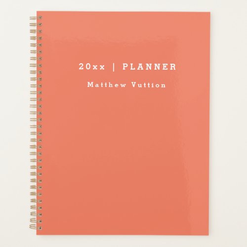 Personalized 2024 Terracotta Weekly Monthly  Planner