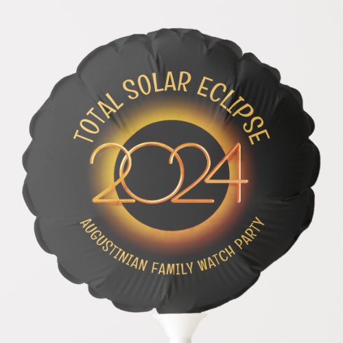 Personalized 2024 TOTAL SOLAR ECLIPSE Balloon