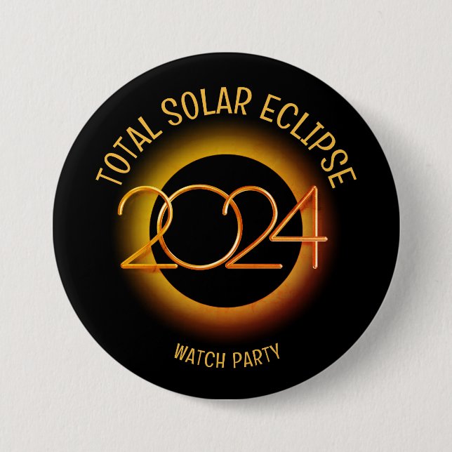 Personalized 2024 TOTAL SOLAR ECLIPSE Button (Front)