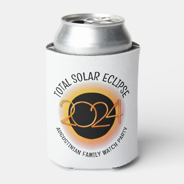 Personalized 2024 TOTAL SOLAR ECLIPSE Can Cooler (Can Front)
