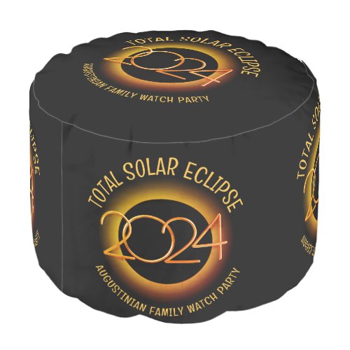 Personalized 2024 TOTAL SOLAR ECLIPSE Family Pouf