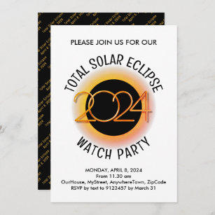Personalized 2024 TOTAL SOLAR ECLIPSE Invitation
