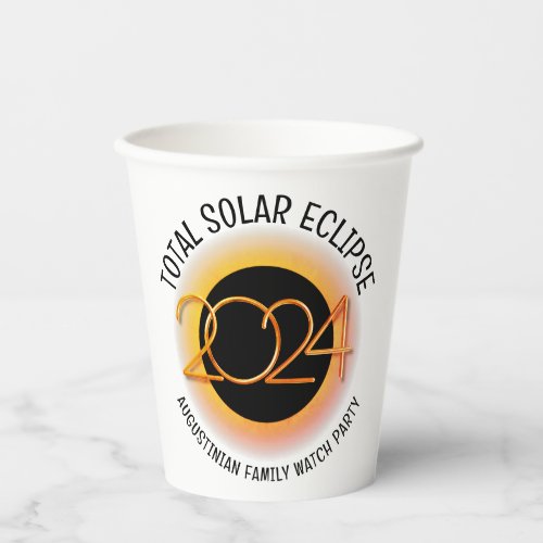Personalized 2024 TOTAL SOLAR ECLIPSE Paper Cups