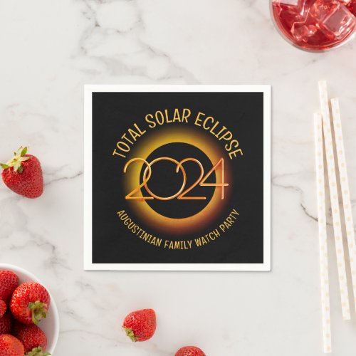 Personalized 2024 TOTAL SOLAR ECLIPSE Paper Napkins