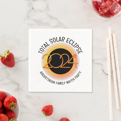 Personalized 2024 TOTAL SOLAR ECLIPSE Paper Napkins