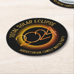 Personalized 2024 Total Solar Eclipse Round Paper Coaster at Zazzle
