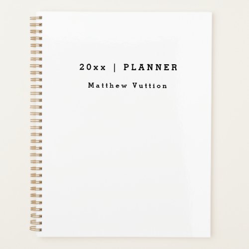 Personalized 2024 White Weekly Monthly  Planner