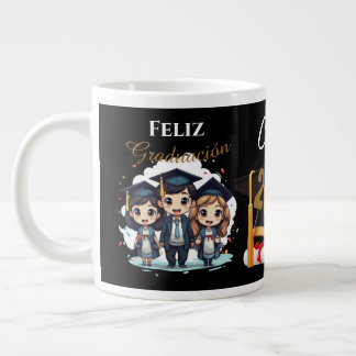 Personalized 2025 Black Gold Graduate Mug