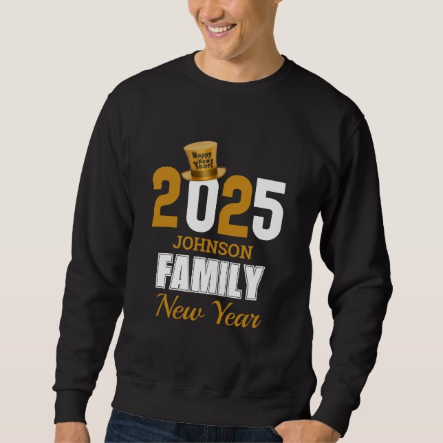 Personalized 2025 Family Name Happy New Year Sweatshirt (Front)