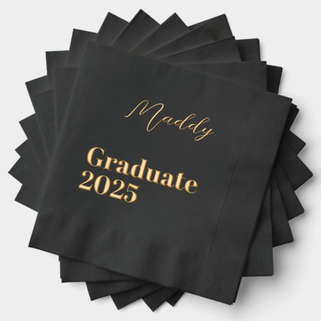Personalized 2025 Graduation Napkins Gold (Insitu (Stacked))