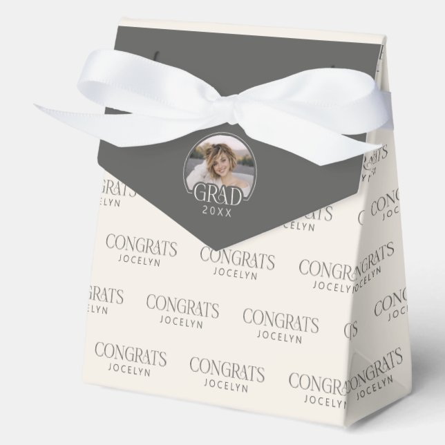 Personalized 2025 Photo Congrats Graduation Party Favor Boxes (Front)