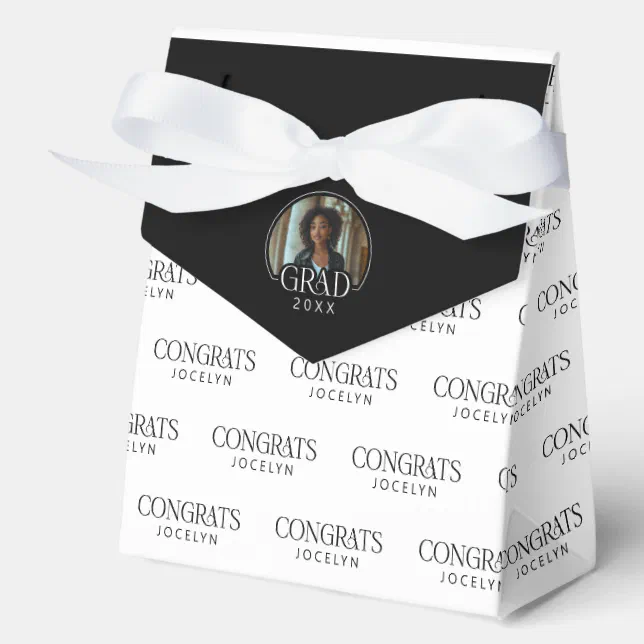 Personalized 2025 Photo Congrats Graduation Party Favor Boxes | Zazzle