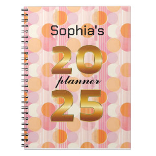 Personalized 2025 Planner with Soft Pastel Colors Notebook