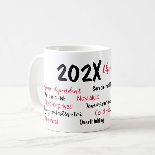 Personalized 2025 Year in Review Christmas Coffee Mug (Front Left)