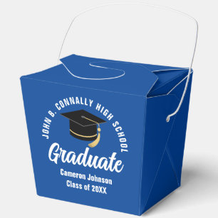Personalized 2026 Blue Graduation Party Fortune Favor Boxes