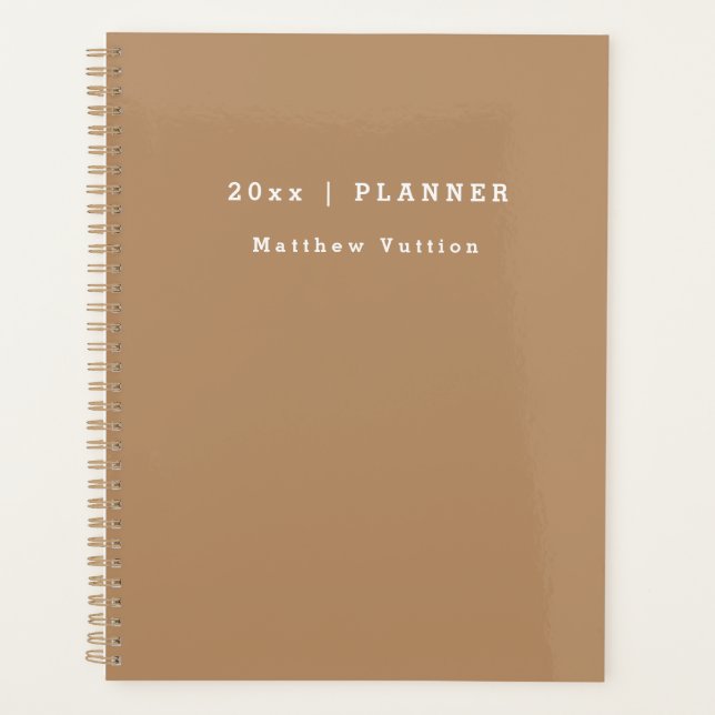 Personalized 2026 Brown Weekly Monthly  Planner (Front)