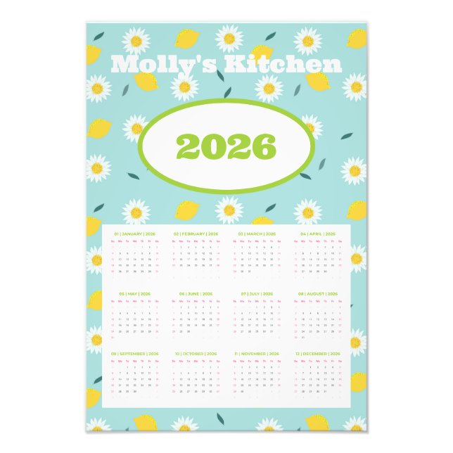 Personalized 2026 Calendar Photo Print (Front)