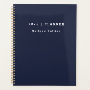 Personalized 2026 Navy Blue Weekly Monthly Planner