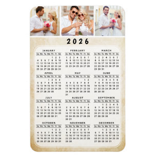 Personalized 2026 Photo Magnet Calendar 4x6