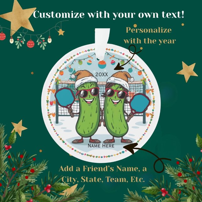 Personalized 2026 Pickleball Christmas Ornament (Custom Pickleball Gift! Fun for your teammates and all Pickleball enthusiasts.)