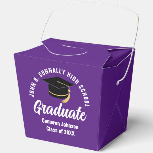 Personalized 2026 Purple Graduation Party Fortune Favor Boxes