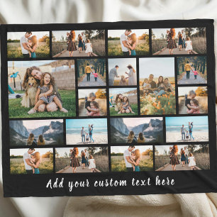 Personalized 20 Photo Collage Fleece Blanket