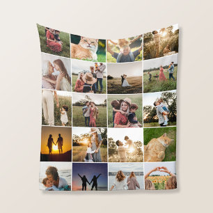 Personalized 20 Photo Collage Fleece Blanket