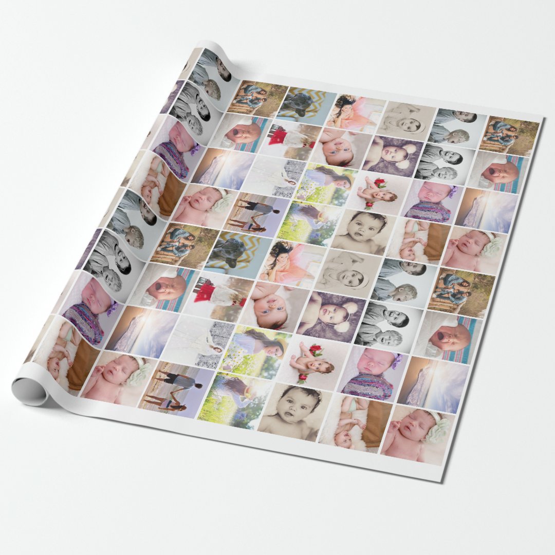 Personalized 20 Photo Collage Wrapping Paper Zazzle