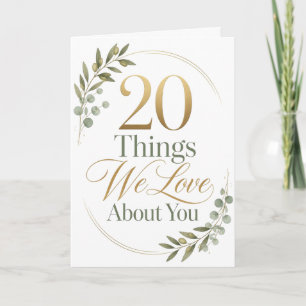 Personalized 20 Things We Love About You Gift Card