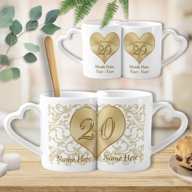 Personalized 20 Year Wedding Anniversary Gift Mugs | Zazzle