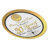 Personalized 20 Years of Service Plate/Plaque Dinner Plate (Right Side)