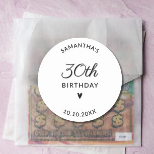 Personalized 20th 30th 40th 50th 60 Birthday Party Classic Round Sticker