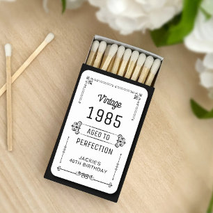 Personalized 20th 30th 40th 50th 60 Birthday Party Matchboxes