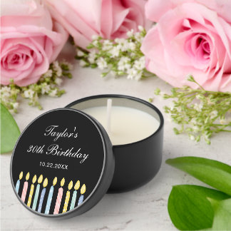 Personalized 20th 30th 40th 50th 60 Birthday Party Mini Candle Favors