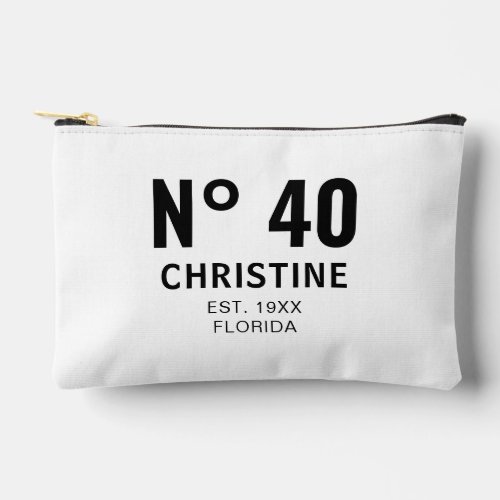 Personalized 20th 30th 40th 50th 60th Birthday Accessory Pouch