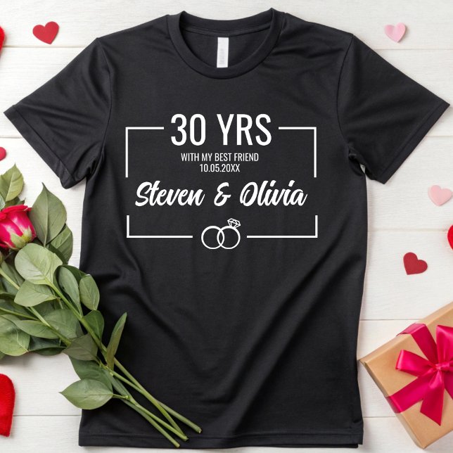Personalized 20th 30th Anniversary Wedding Couples T-Shirt (Creator Uploaded)