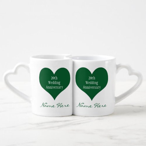 Personalized 20th Anniversary Gift Ideas Heart Mug