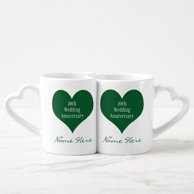 Personalized 20th Anniversary Gift Ideas Heart Mug (Back Nesting)