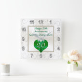 Personalized 20th Anniversary Gifts, 20th Birthday Square Wall Clock (Home)