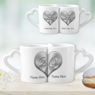 Personalized 20th Anniversary Gifts, Lovers Mugs