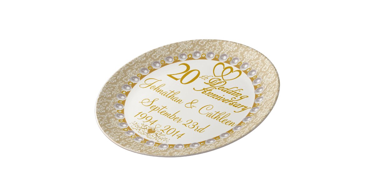 Personalized 20th Anniversary Porcelain Plate | Zazzle