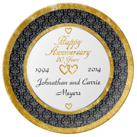 Personalized 20th Anniversary Porcelain Plate