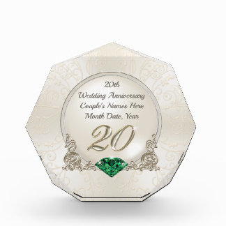 Personalized 20th Anniversary Present for Couple Acrylic Award